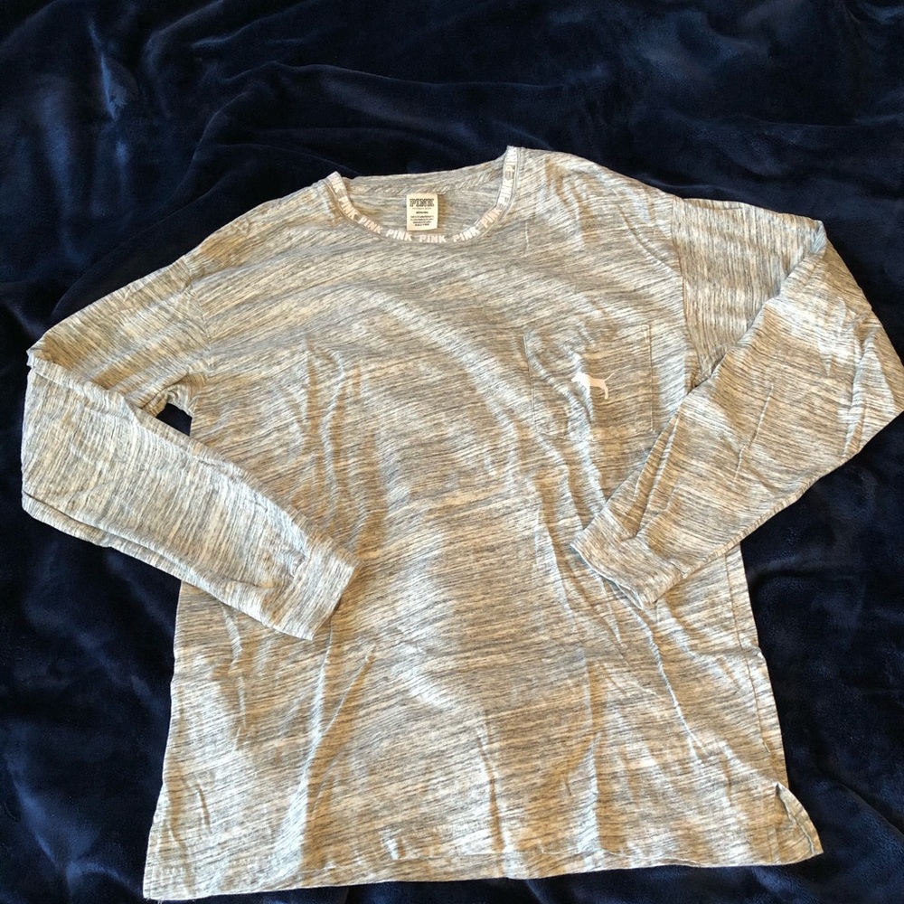 PINK Long Sleeve Pocket Tee